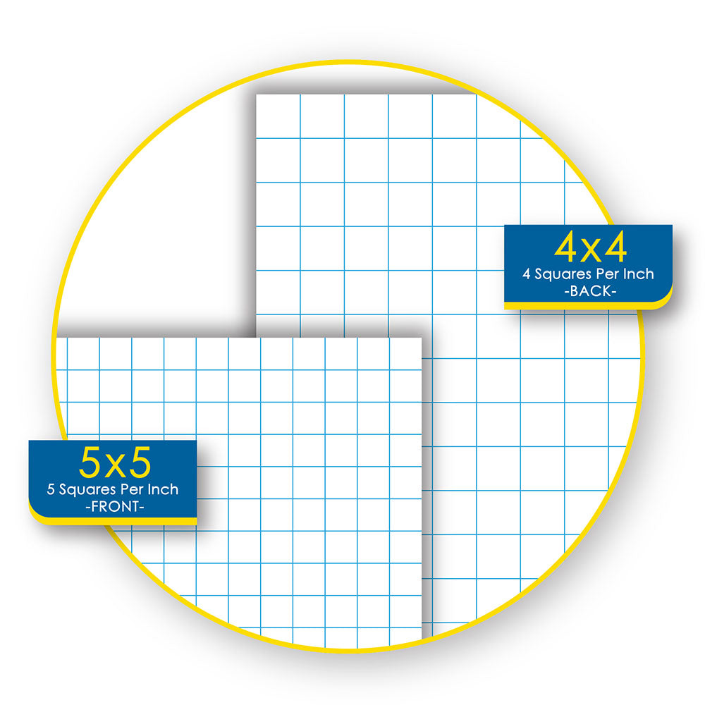 Double Sided Graph Ruled 4sq/in & 5sq/in Notebook 11 x 9in 80 Sheets 10545