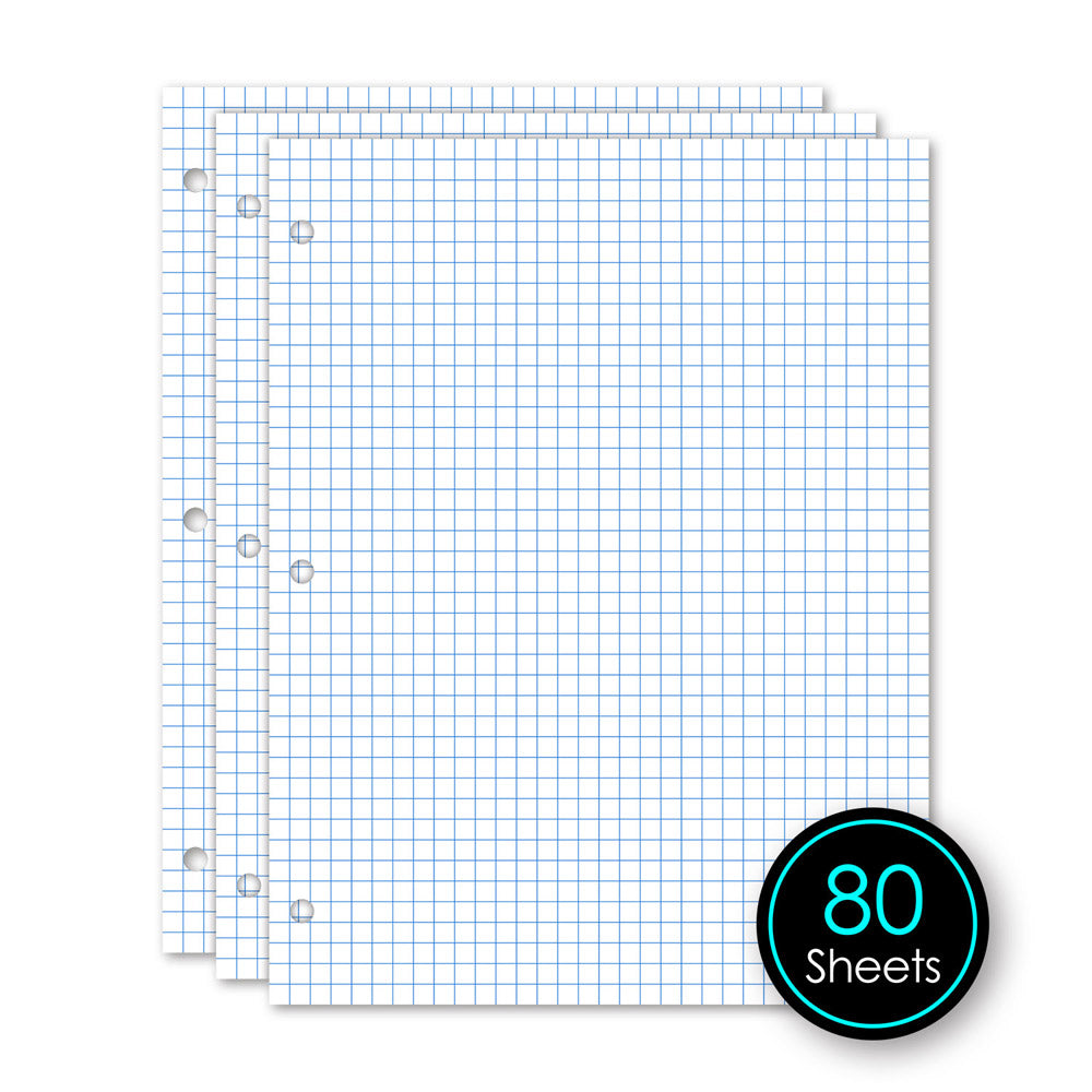 Filler Paper 4 x 4 Graph Ruled 10.5 x 8in 80 Sheets 24844