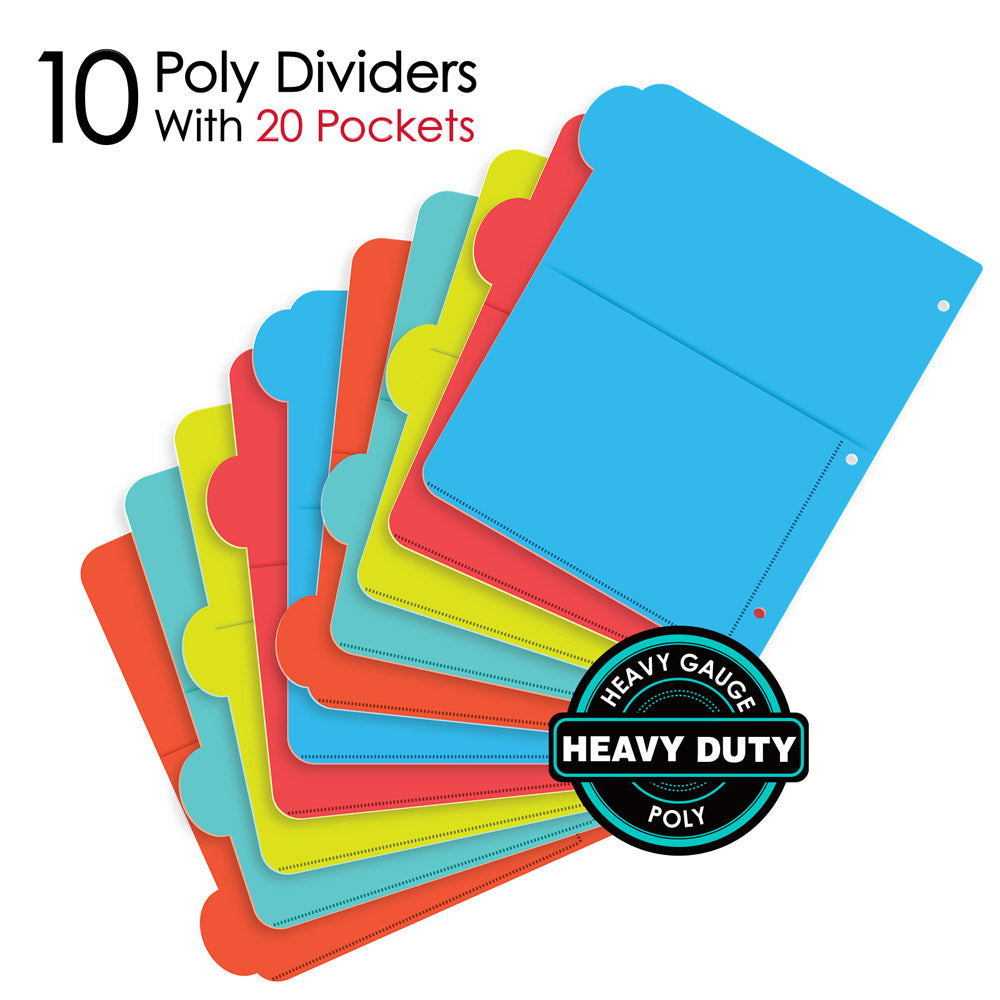 iQ 10 Tab Poly Index Dividers With Pockets 31202