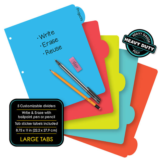 iQ 5 Tab Poly Index Dividers 31205