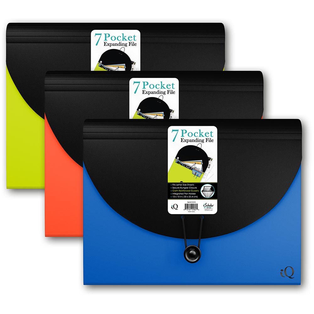 iQ 7 Pocket Expanding File Folder 31310 – iScholar, NY