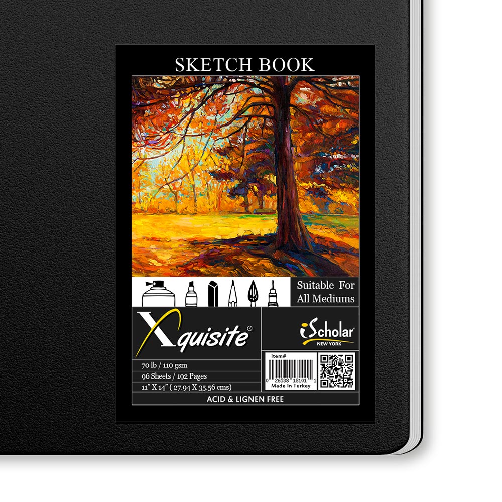 Xquisite Premium Hardbound Sketch Book 14" x 11" 70lb Paper 96 Sheets 40140