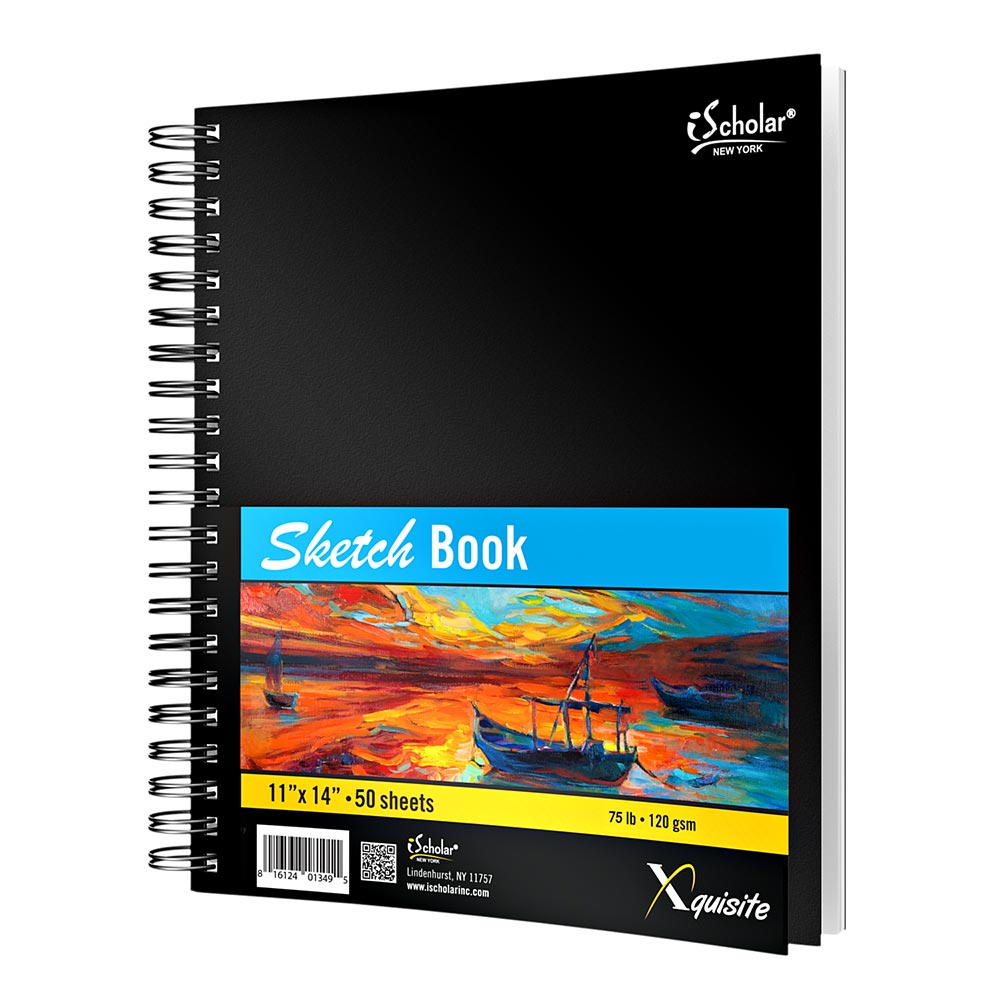 Xquisite Premium Double Wire Sketch Book 14" x 11" 75lb Paper 50 Sheets 41114