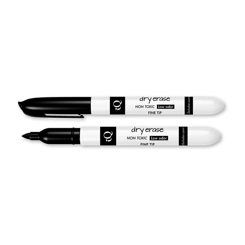 2 Pack iQ Dry Erase Markers Fine Tip - Pen Style Black 43101
