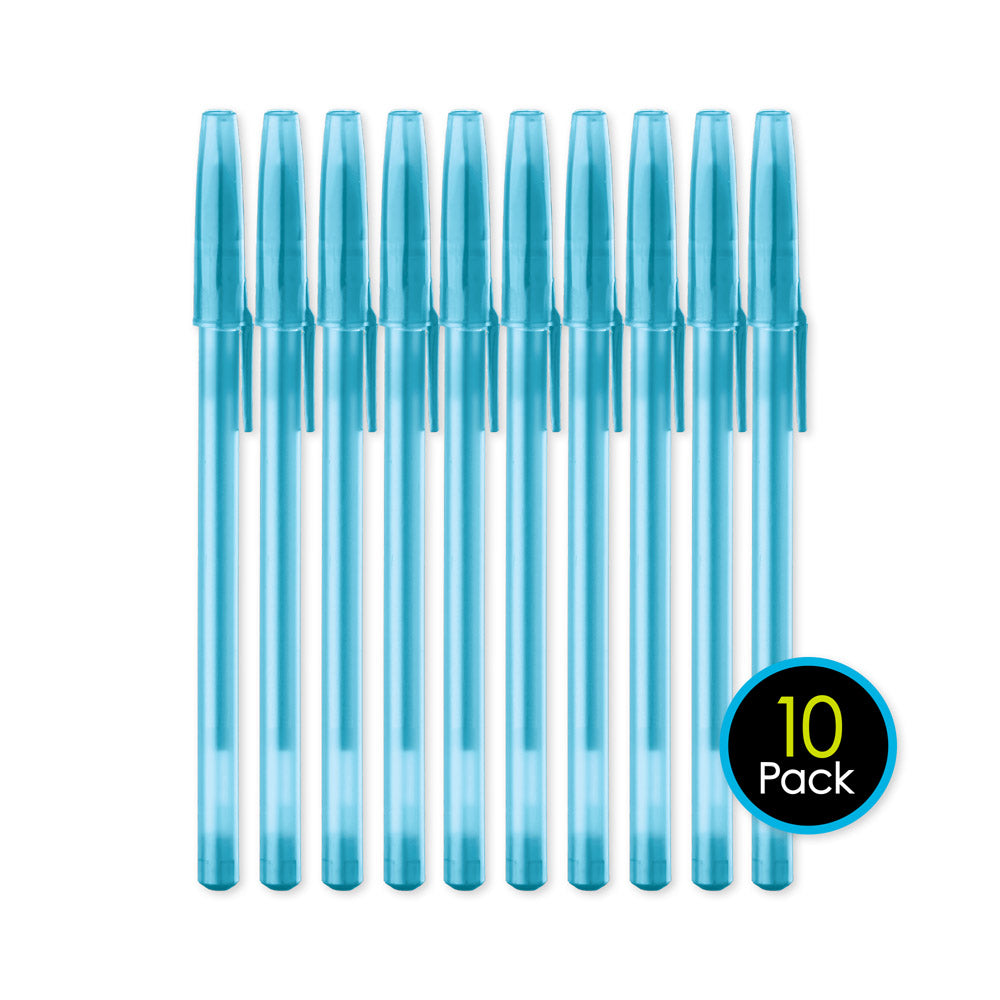 10 Pack Ballpoint Pens Blue 44407