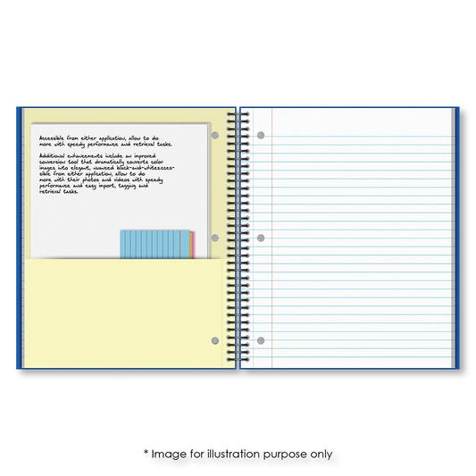 5 Subject Poly Notebook Wide Ruled 10.5" x 8.5" 200 Sheets 59715