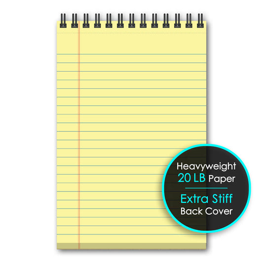 iQ+ Premium Writing Pad Canary Double Wire 6 x 9in 140 Sheets 69120