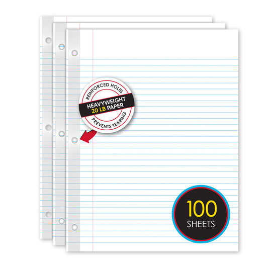 iQ Reinforced Filler Paper College Ruled 11 x 8.5in 100 Sheets 83101