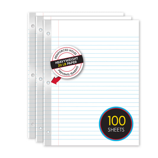 iQ Reinforced Filler Paper Wide Ruled 10.5 x 8in 100 Sheets 83110