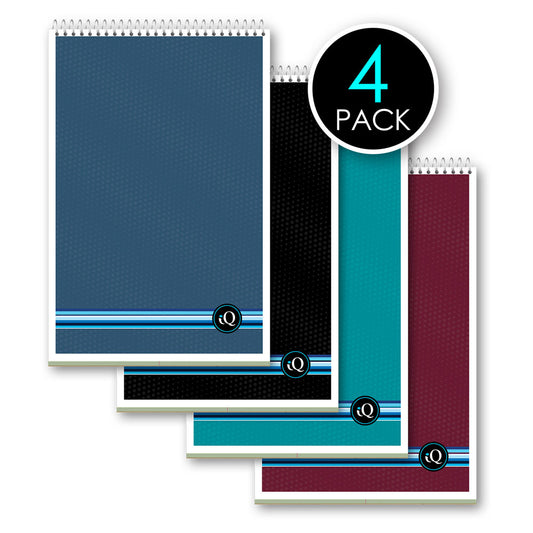 4 Pack iQ Spiral Steno Books Green 6 x 9in 320 Sheets 91084