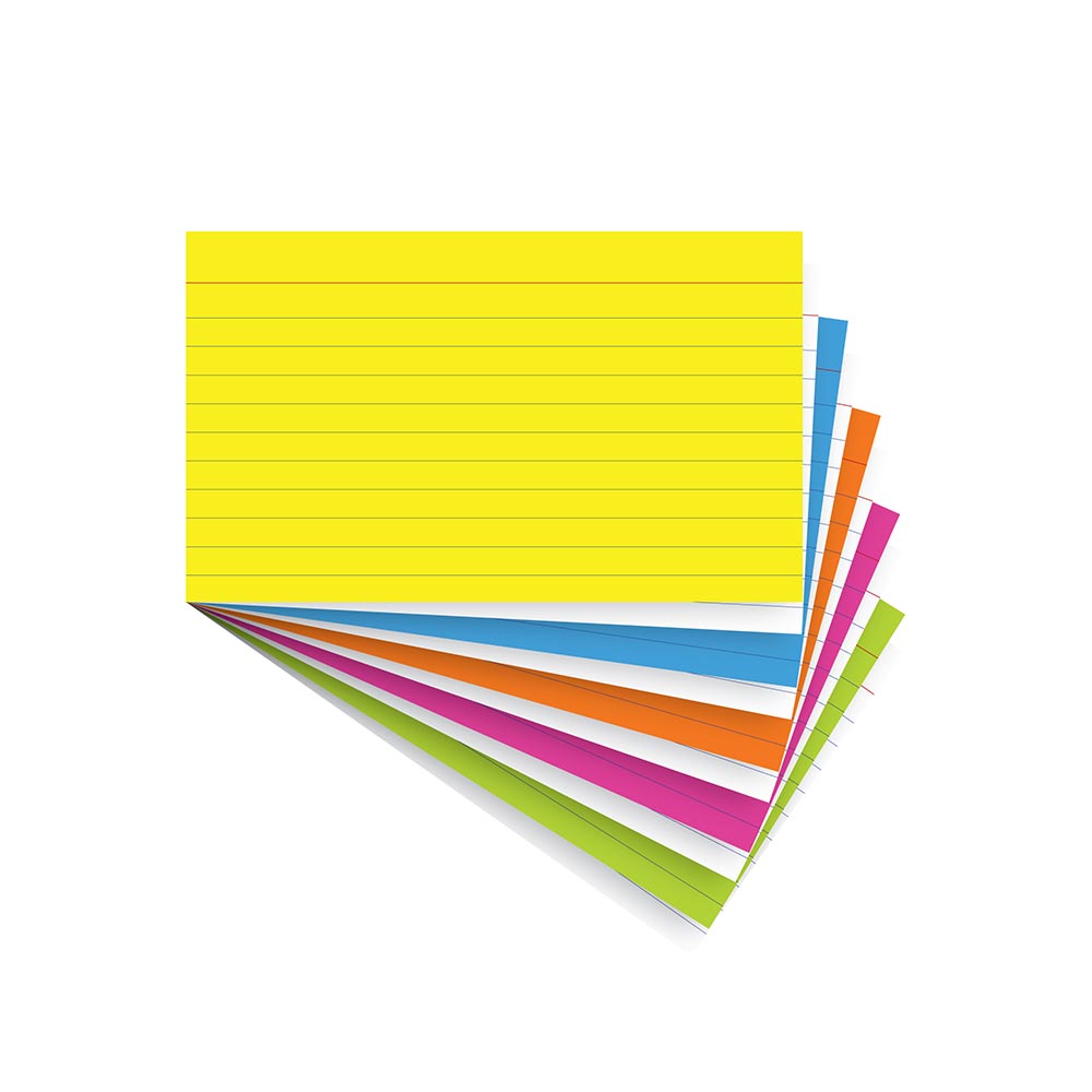 iQ BOLD Index Card Tray Ruled Asst. Colors 3 x 5in 150 Cards 03150