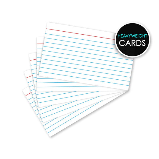 White Index Cards Ruled 3 x 5in 100 Count 03501