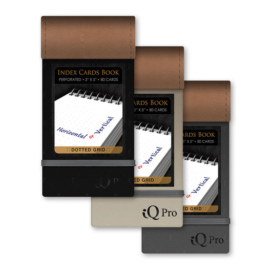 iQ Pro Index Card Book Dotted Grid 3 x 5in 80 Cards 03546