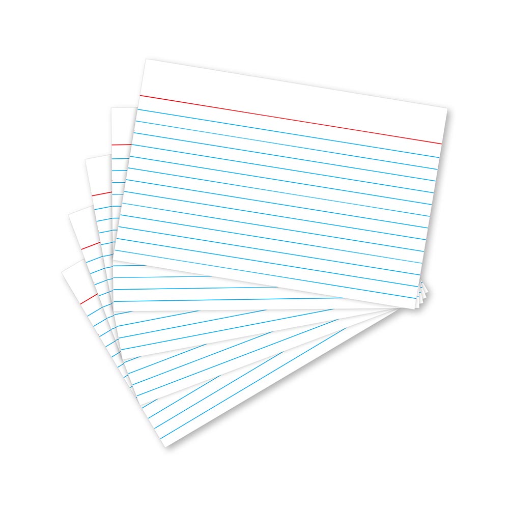 White Index Cards Ruled 4 x 6in 100 Count 04603