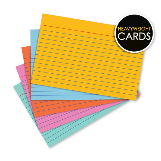 Assorted Colored Index Cards Ruled 4 x 6in 100 Count 04616