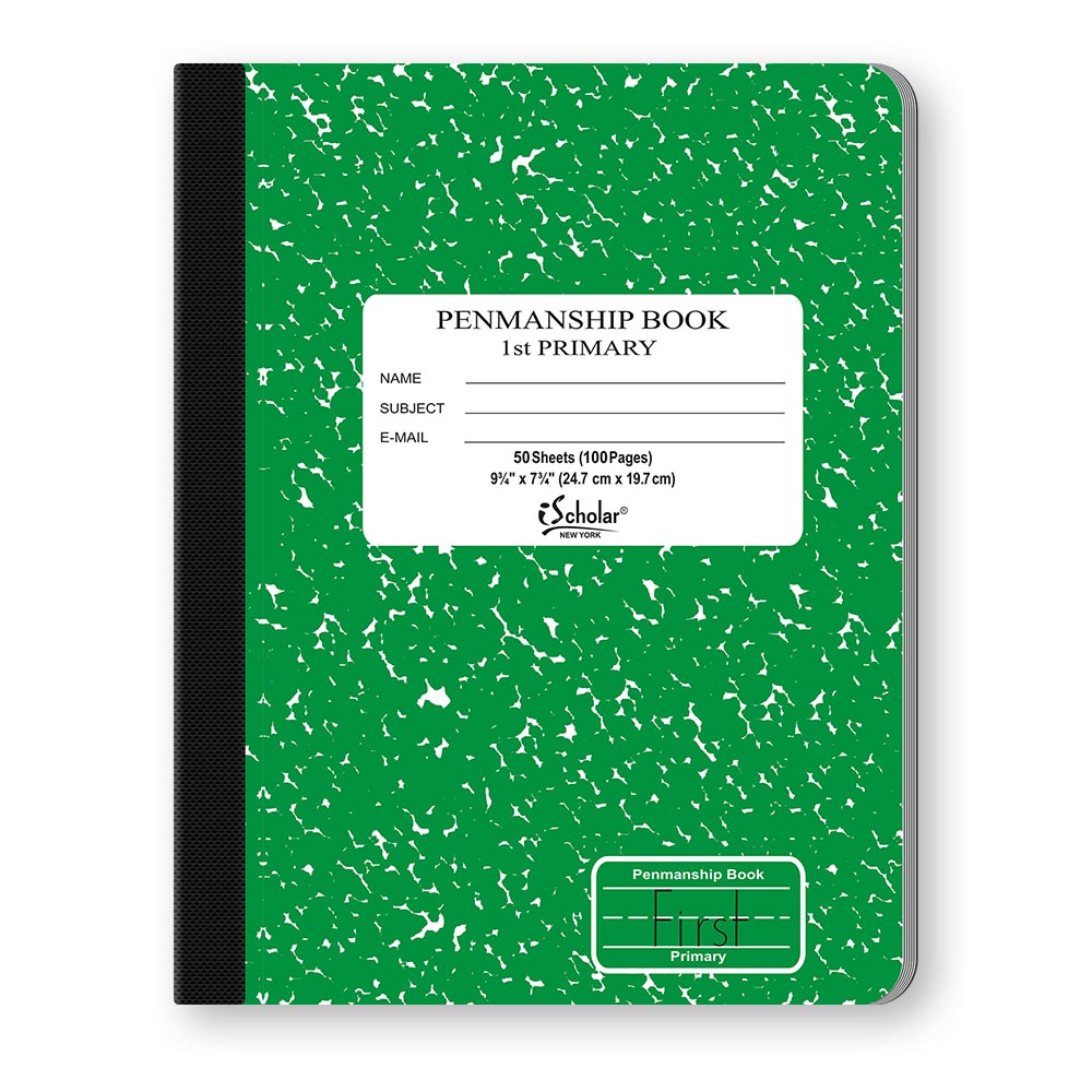 Penmanship Cursive Flex Cover Notebook Green 1st Grade 9.75 x 7.5in 50 Sheets 10018