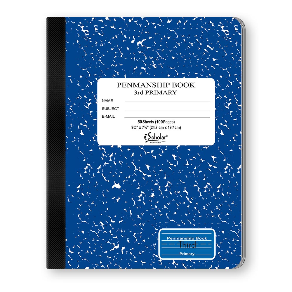Penmanship Cursive Flex Cover Notebook Blue 3rd Grade 9.75 x 7.5in 50 Sheets 10020