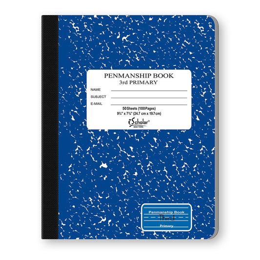 Penmanship Cursive Flex Cover Notebook Blue 3rd Grade 9.75 x 7.5in 50 Sheets 10020