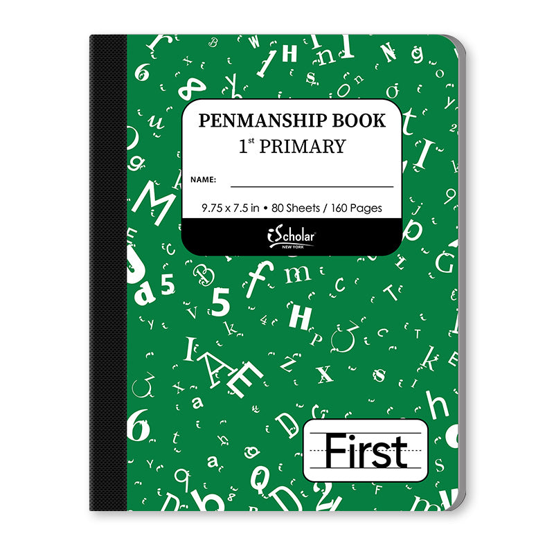 Penmanship Cursive Notebook Green 1st Grade 9.75 x 7.5in 80 Sheets 10028