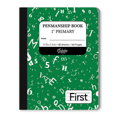 Penmanship Cursive Notebook Green 1st Grade 9.75 x 7.5in 80 Sheets 10028
