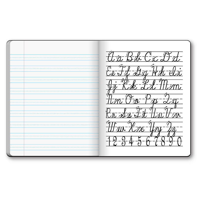 Penmanship Cursive Notebook Red 2nd Grade 9.75 x 7.5in 80 Sheets 10029