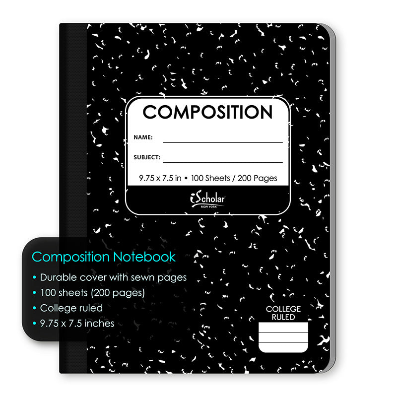 Marble Composition Notebook College Ruled 9.75 x 7.5in 100 Sheets 10201