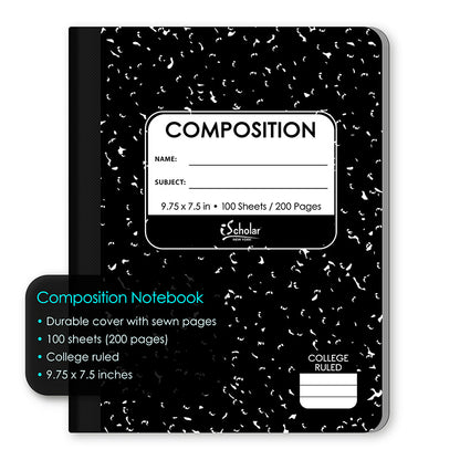 Marble Composition Notebook College Ruled 9.75 x 7.5in 100 Sheets 10201