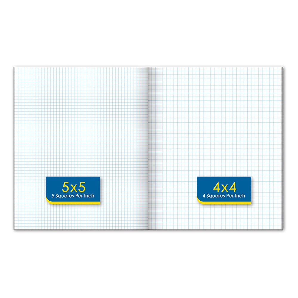 Double Sided Graph Ruled 4sq/in & 5sq/in Notebook 11 x 9in 80 Sheets 10545