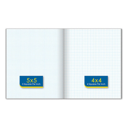 Double Sided Graph Ruled 4sq/in & 5sq/in Notebook 11 x 9in 80 Sheets 10545