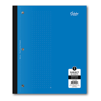 1 Subject Coil-less Notebook Wide Ruled 10.5 x 8.5in 80 Sheets 10581