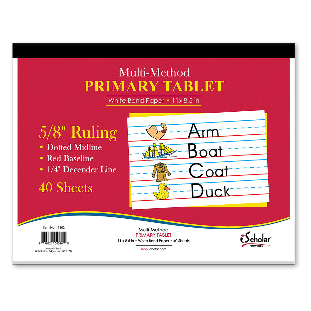 Primary Tablet Multi Method 5/8" Ruling 11 x 8.5in 40 Sheets 11802