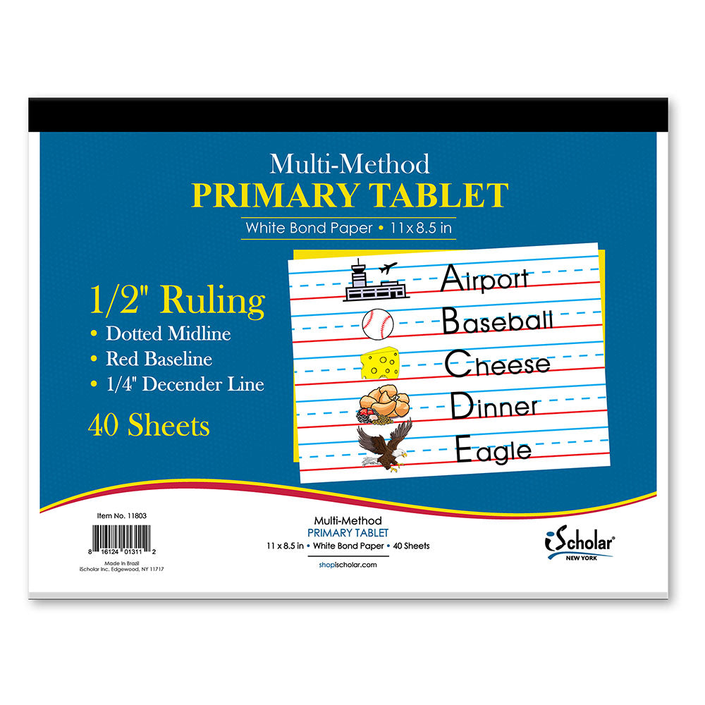 Primary Tablet Multi Method 1/2" Ruling 11 x 8.5in 40 Sheets 11803