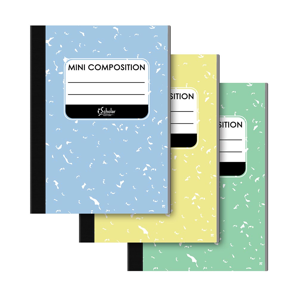 3 Pack Mini Composition Book Narrow Ruled 4.5" x 3.25" 180 Sheets 13333