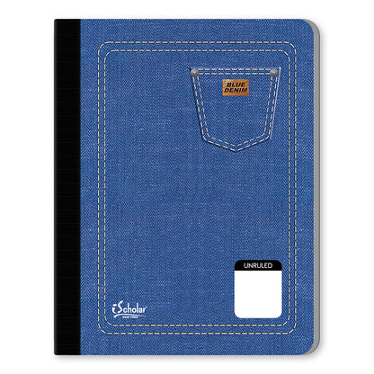 Blue Denim Notebook Unruled 9.75 x 7.5in 100 Sheets 15350