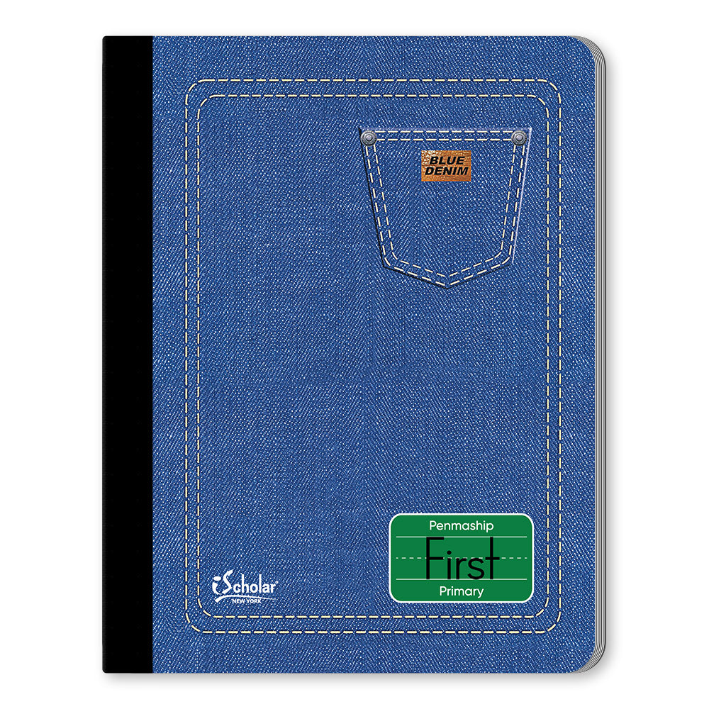 Blue Denim Penmanship Notebook 1st Grade 9.75 x 7.5in 80 Sheets 17001