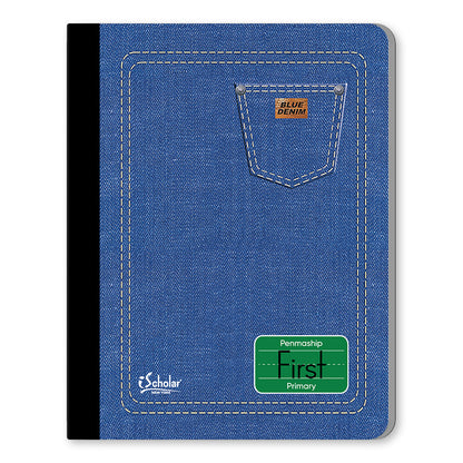 Blue Denim Penmanship Notebook 1st Grade 9.75 x 7.5in 80 Sheets 17001
