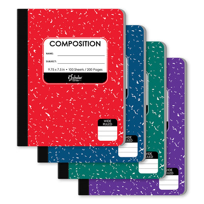 Asst. Color Composition Notebook Wide Ruled 9.75 x 7.5in 100 Sheets 18100