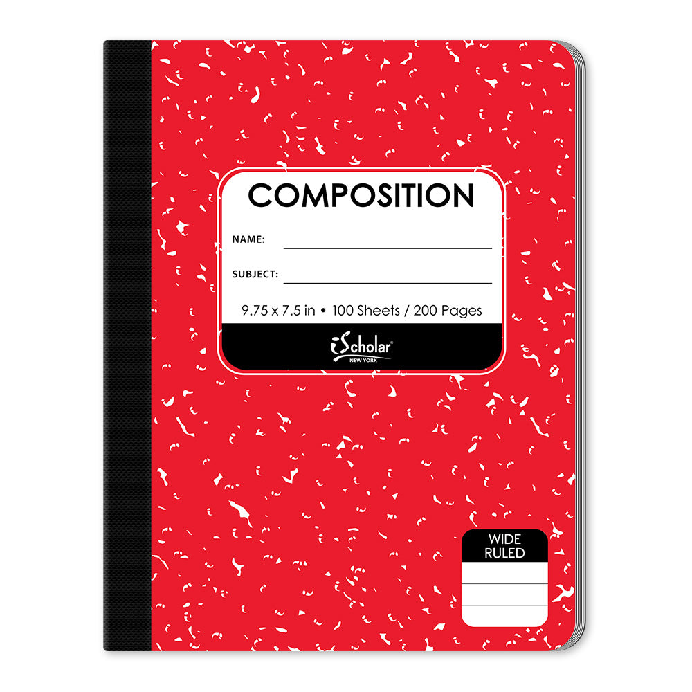Asst. Color Composition Notebook Wide Ruled 9.75 x 7.5in 100 Sheets 18100
