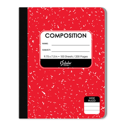 Asst. Color Composition Notebook Wide Ruled 9.75 x 7.5in 100 Sheets 18100