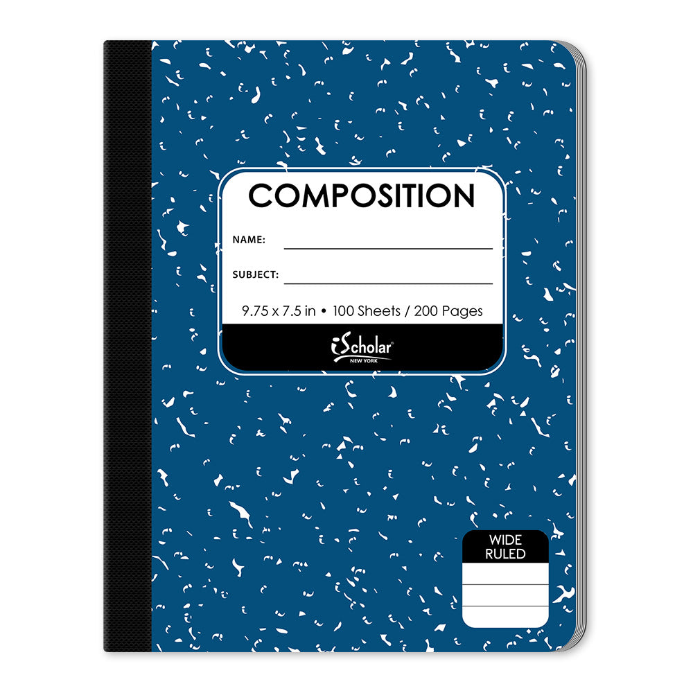 Asst. Color Composition Notebook Wide Ruled 9.75 x 7.5in 100 Sheets 18100