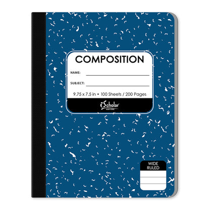 Asst. Color Composition Notebook Wide Ruled 9.75 x 7.5in 100 Sheets 18100