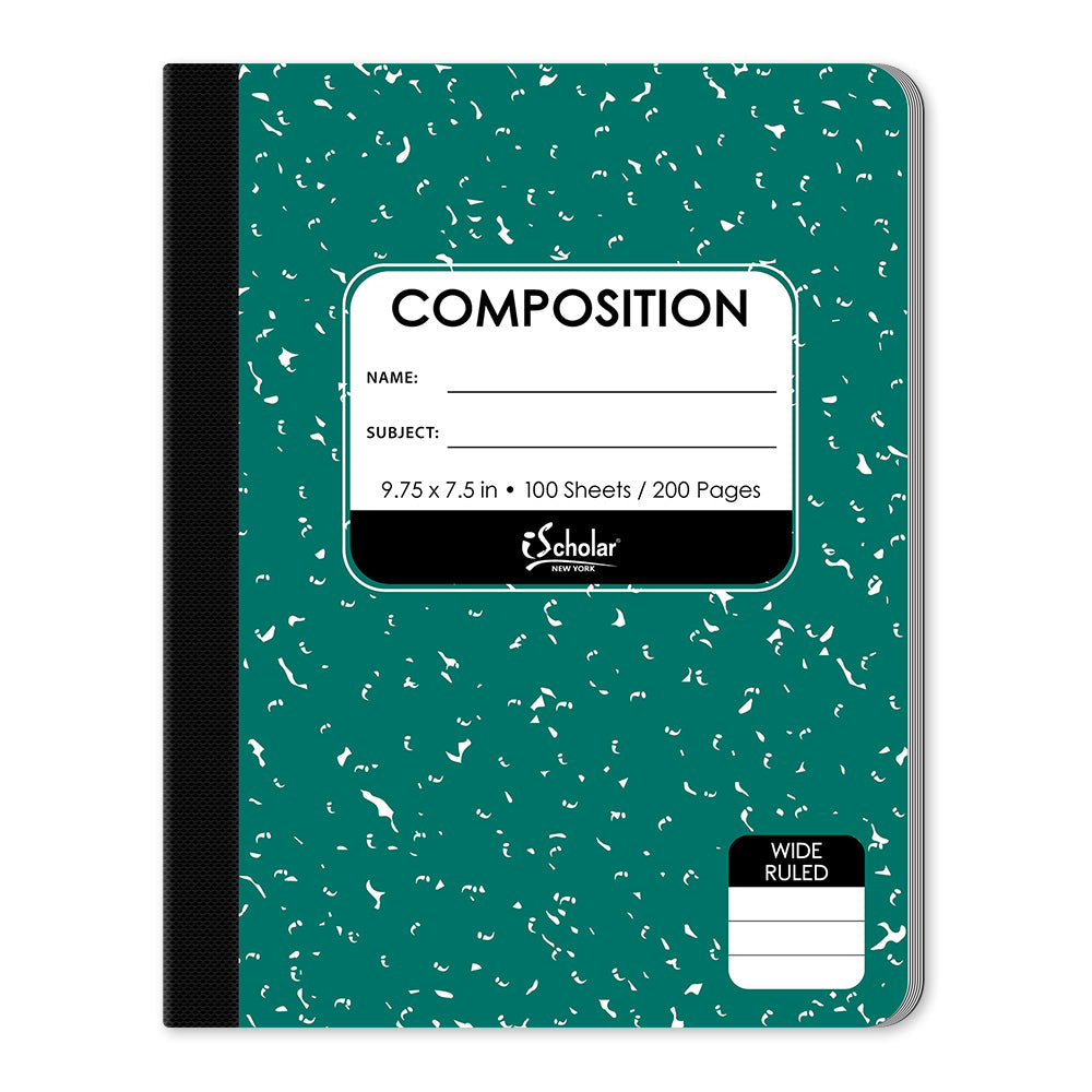 Asst. Color Composition Notebook Wide Ruled 9.75 x 7.5in 100 Sheets 18100