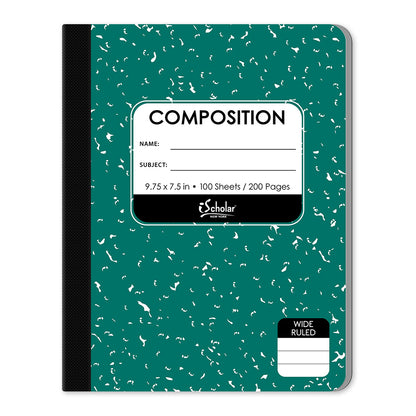 Asst. Color Composition Notebook Wide Ruled 9.75 x 7.5in 100 Sheets 18100