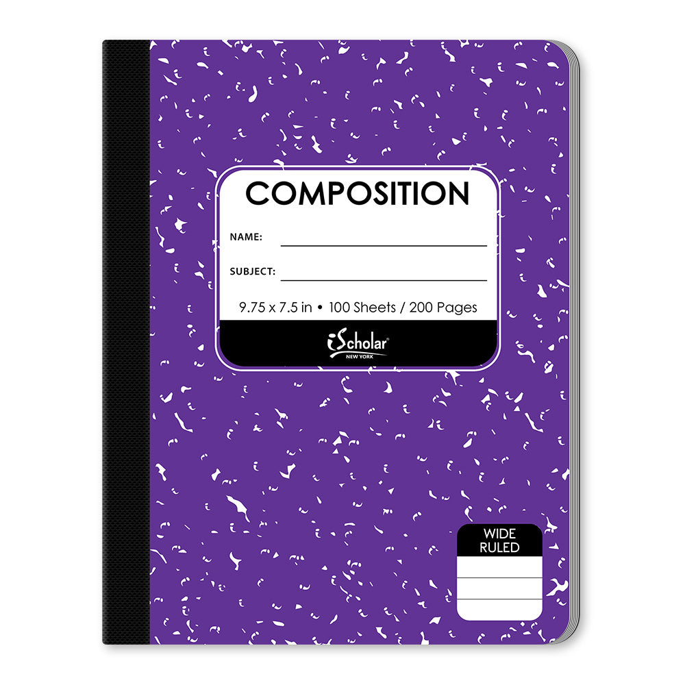 Asst. Color Composition Notebook Wide Ruled 9.75 x 7.5in 100 Sheets 18100