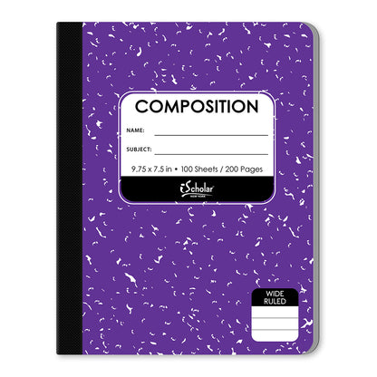 Asst. Color Composition Notebook Wide Ruled 9.75 x 7.5in 100 Sheets 18100