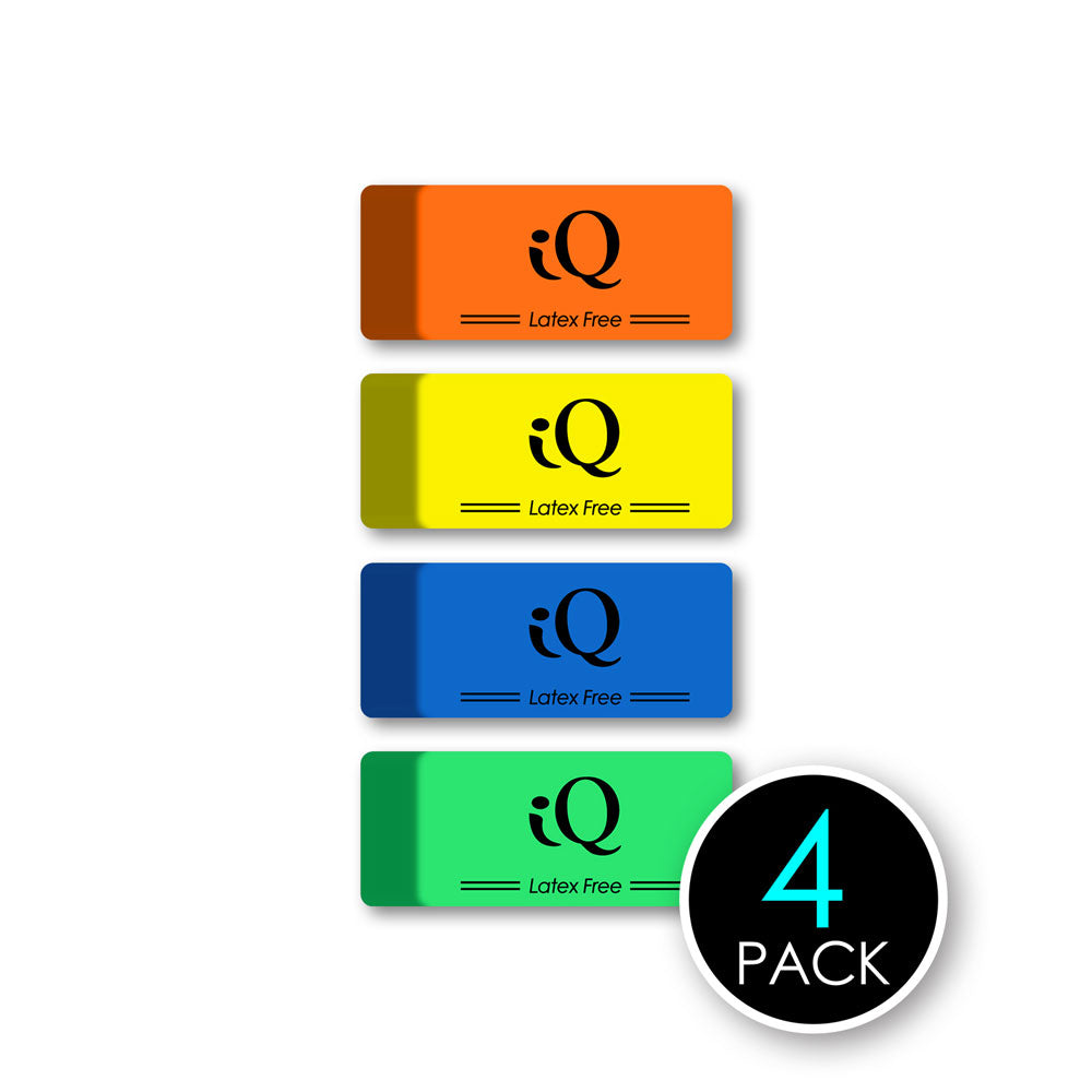4 Pack iQ NEON Erasers 23574