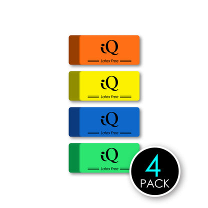 4 Pack iQ NEON Erasers 23574