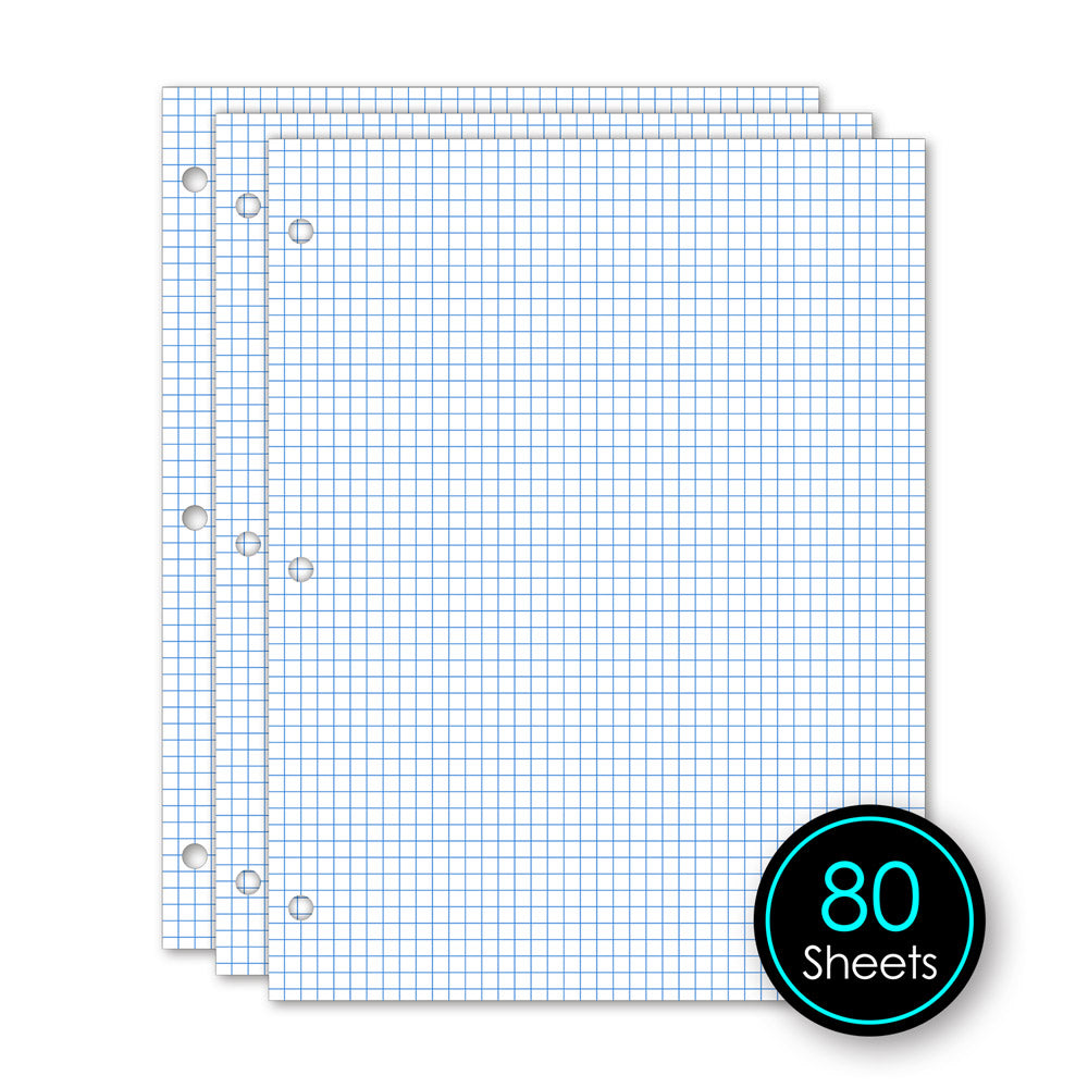 Filler Paper 5 x 5 Graph Ruled 10.5 x 8in 80 Sheets 24880