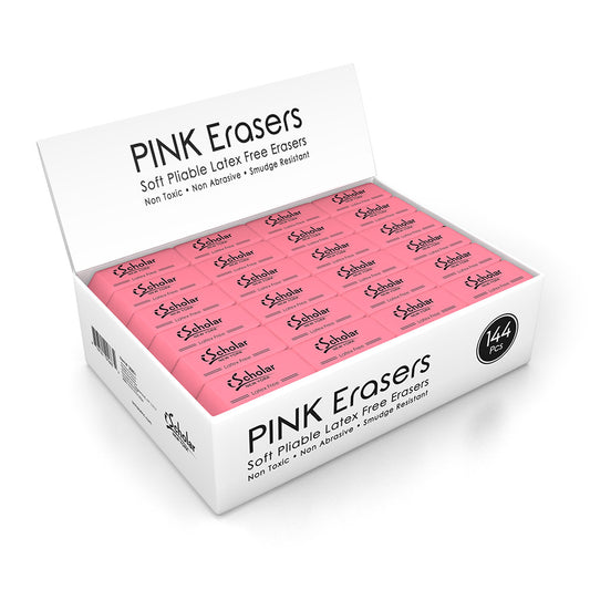144 Pcs Pink Erasers Bulk Pack 28801