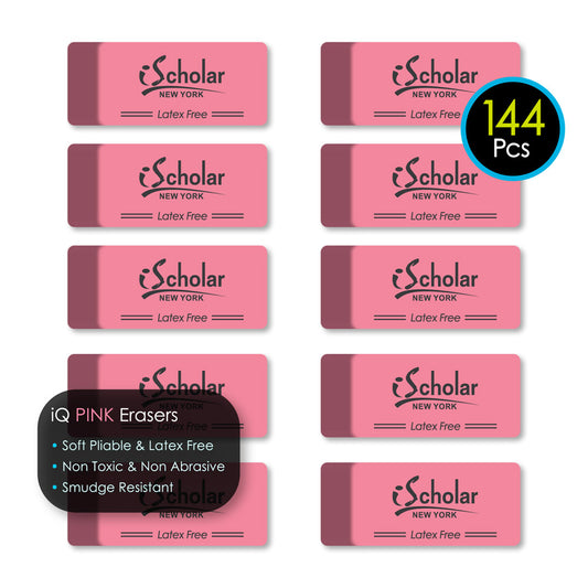 144 Pcs Pink Erasers Bulk Pack 28801